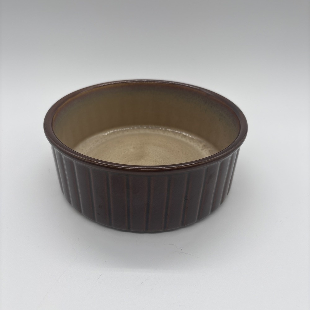 Vintage Sango 4933 Nova Brown Ribbed Casserole Storage Dish 6 5/8"